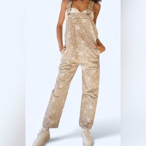 New Dickies Ellis Floral Duck Canvas Overalls (size L)